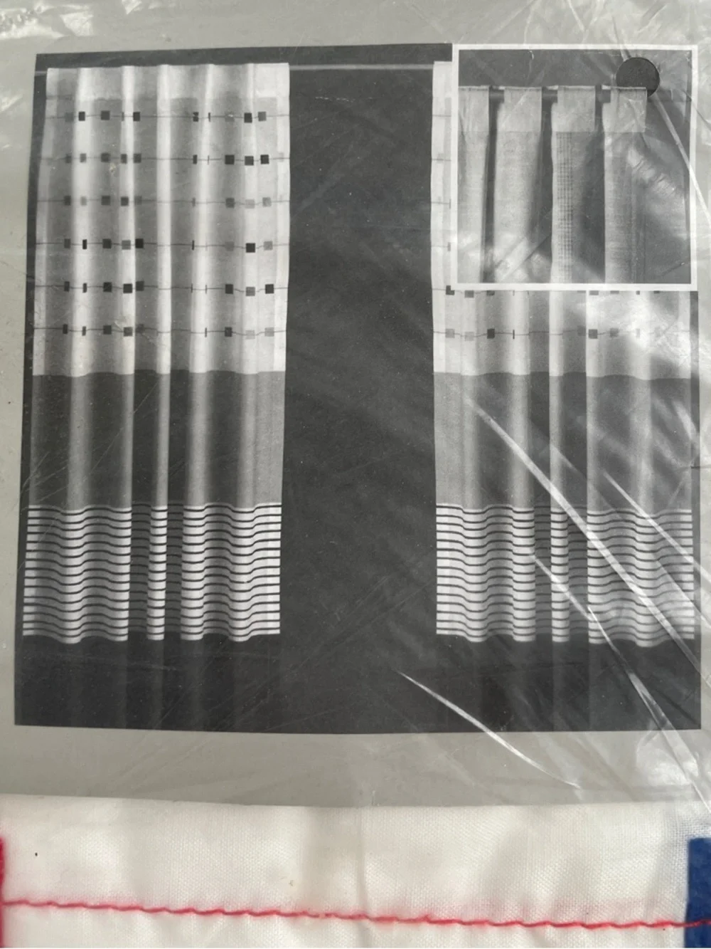 2 IKEA BARNSLIG RANDIG Short curtains, multicolor